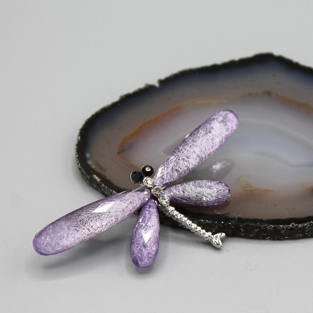 Jewelry pin brooch dragonfly symbol of change purple large elegant fashion new
